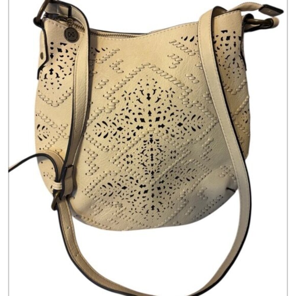 Coco Carmen BOHO Beige Shoulder Cutout Design Chic Casual Handbag